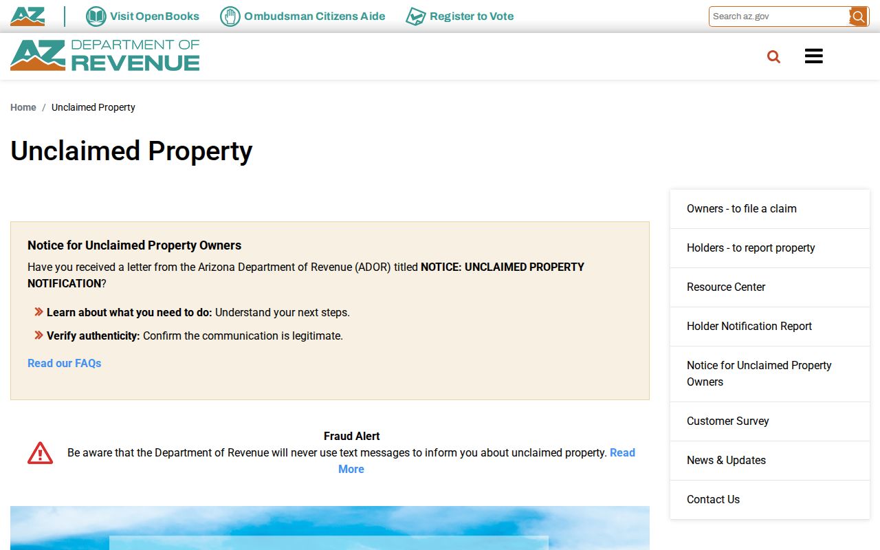 Phoenix residents directory Arizona unclaimed property search