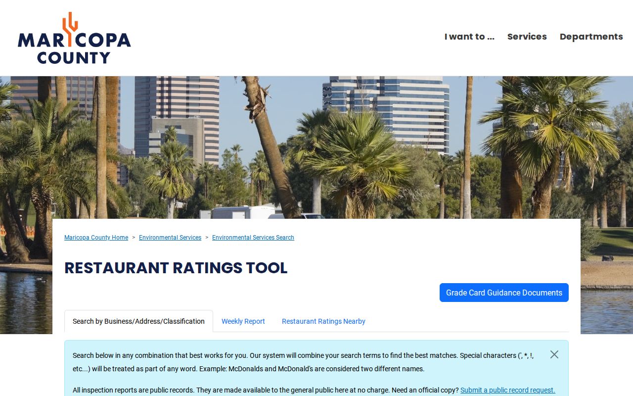 Phoenix neighbors nearby food inspection search